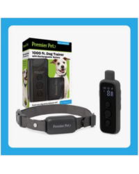 Premier Pet 1000-ft with Rechargeable Battery Dog Remote Training Collar, Gray