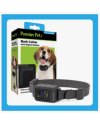 Premier Pet Waterproof Dog Bark Collar with Digital Display, Gray